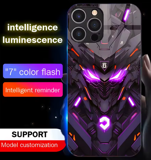 Cool Mech Mask LED Light Glow Luminous Tempered Glass