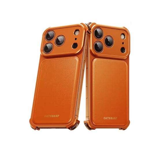 MagSafe Wireless Charging Leather Metal Screen Protective Shockproof Cover